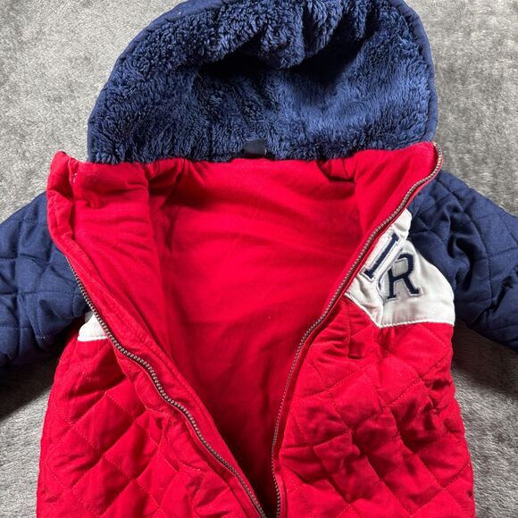 Tommy Hilfiger Baby Snowsuit Coat Quilted Bunting Puffer Zip Up Hooded 0-3m H251 - Picture 4 of 8